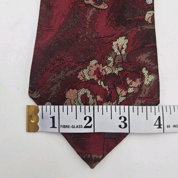 Brase Company Bainbridge Island WA Tie Golfer Vintage Wide Silk Tie Red Gold USA - Picture 4 of 6
